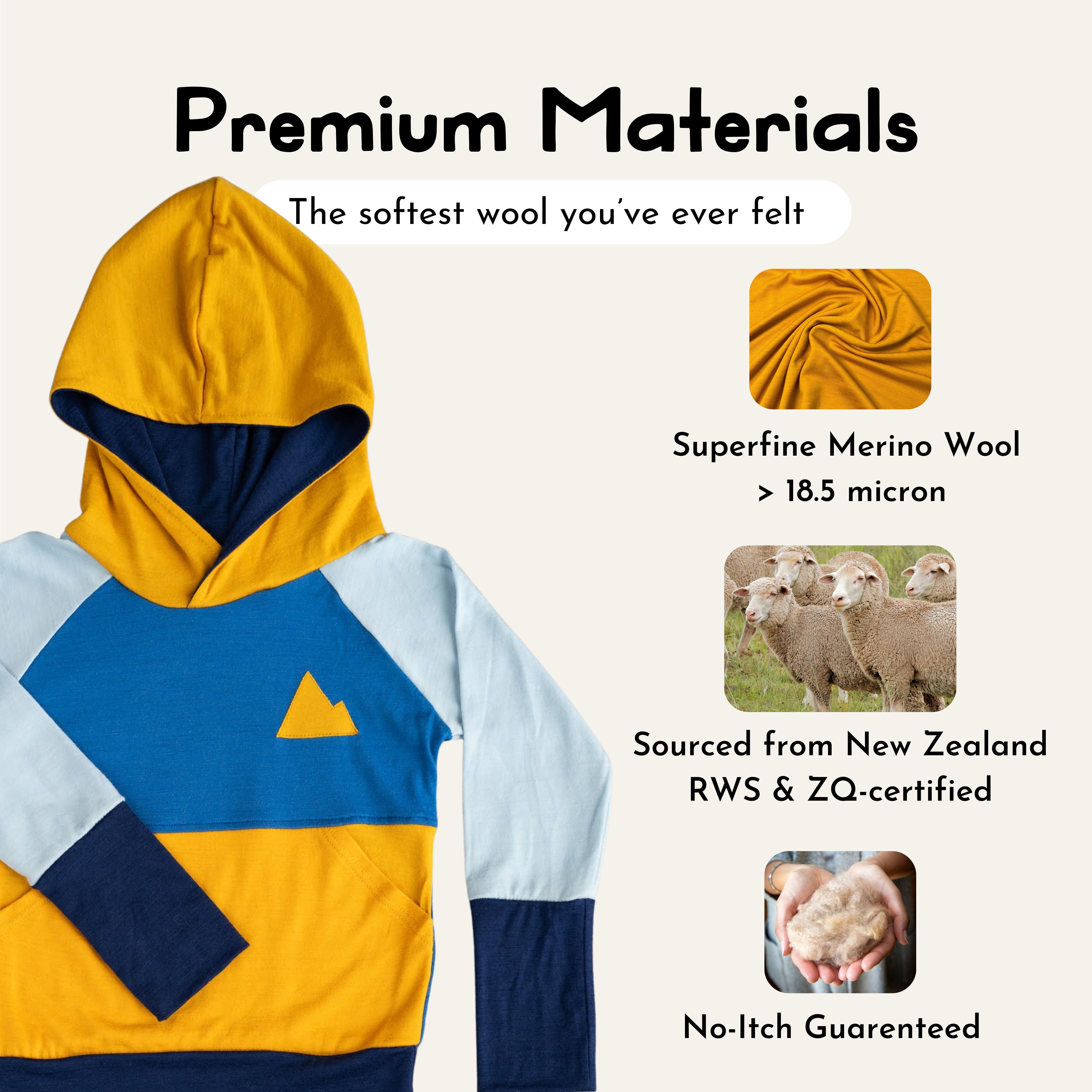 Kids Free Range Merino Hoodie