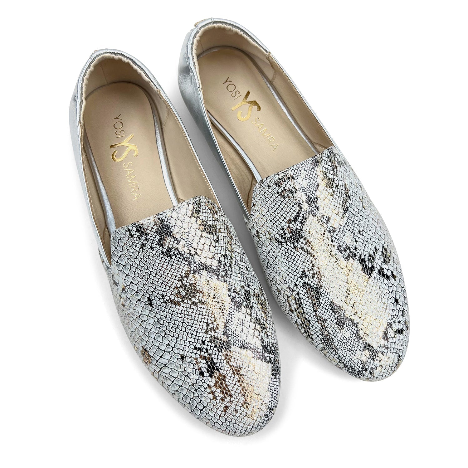 Preslie Loafer In Silver Snake Leather