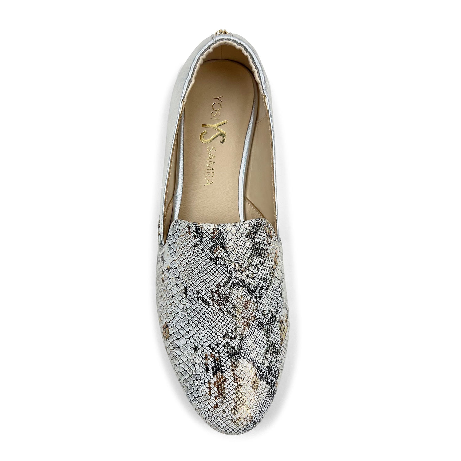 Preslie Loafer In Silver Snake Leather