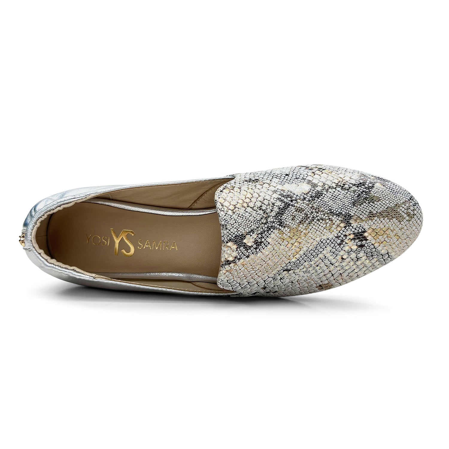 Preslie Loafer In Silver Snake Leather