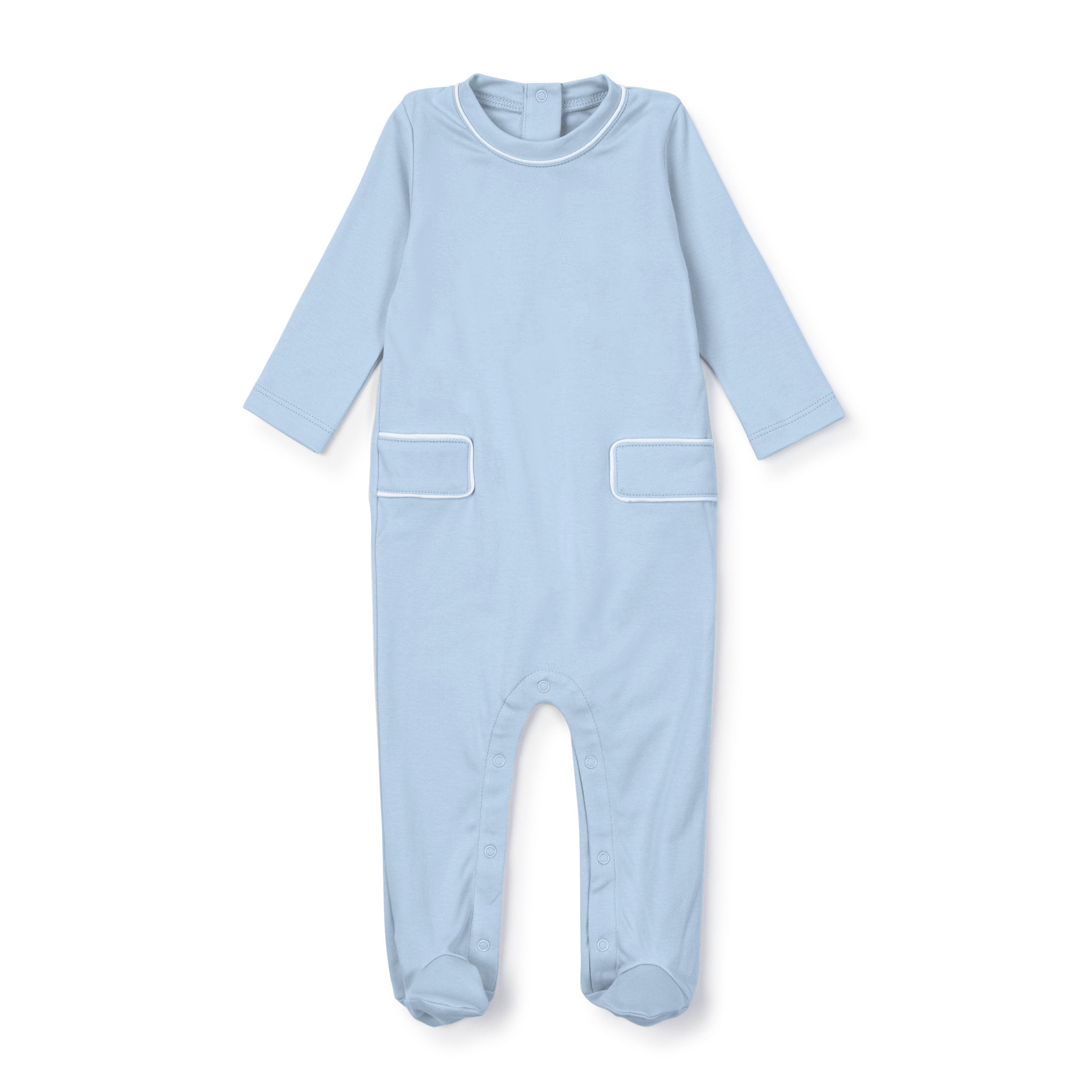 Preston Footed Romper - Light Blue