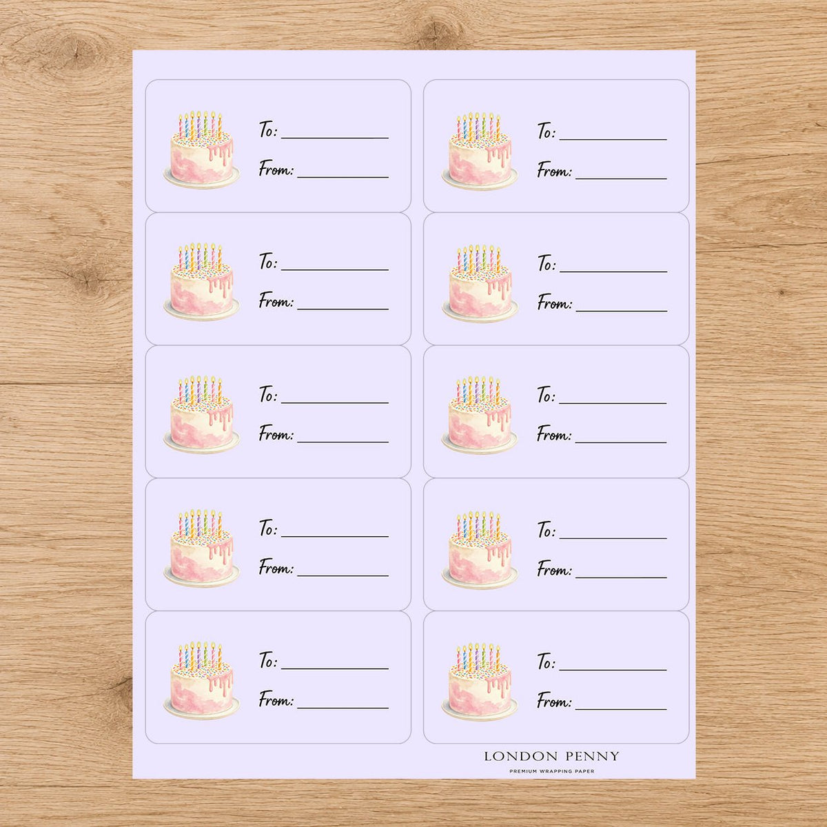 Pretty In Pink Birthday Gift Tag Sticker Sheet