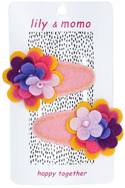 Pretty Petals Hair Clips- Pastel Pink