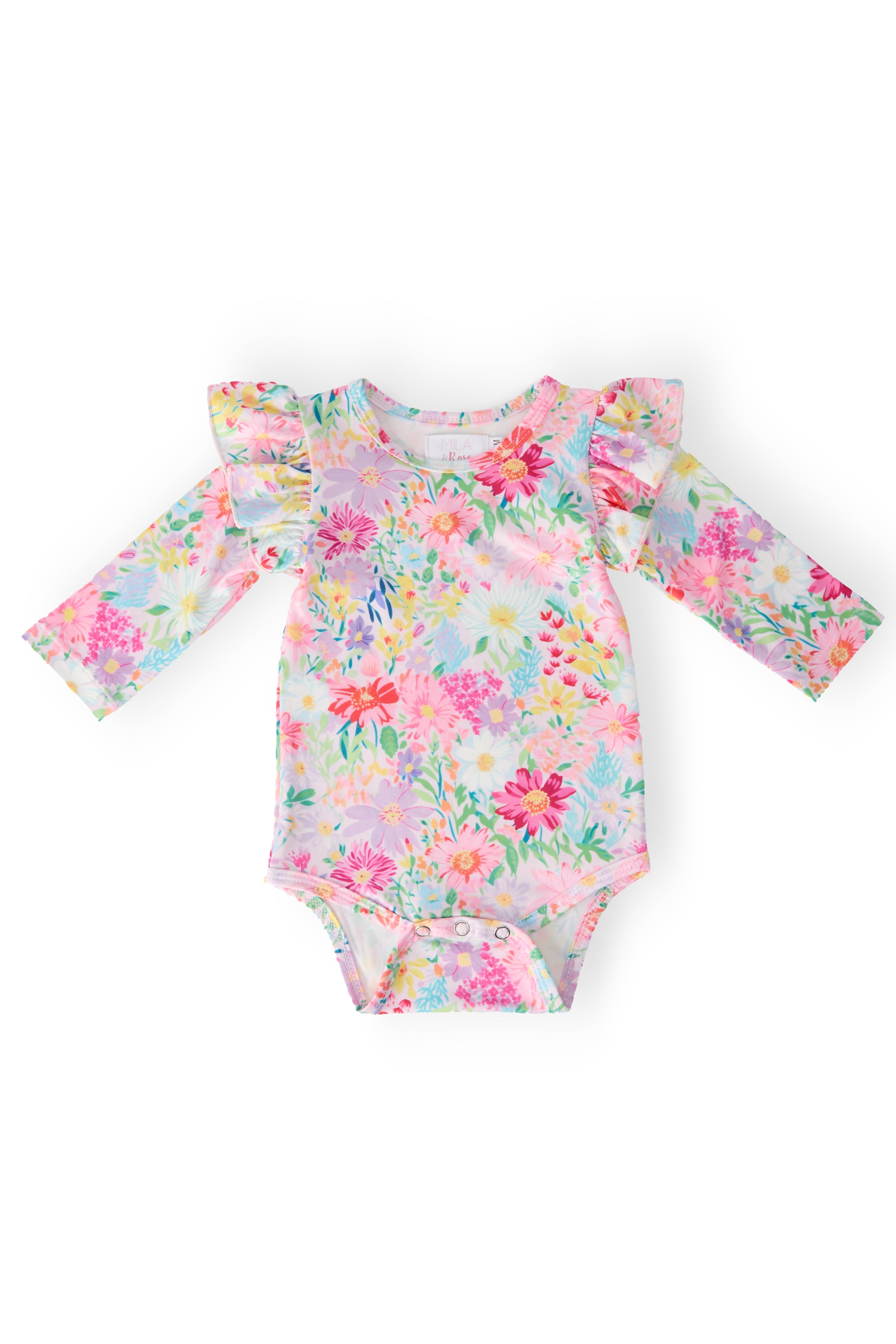 Field Of Flowers L/s Flutter Bodysuit