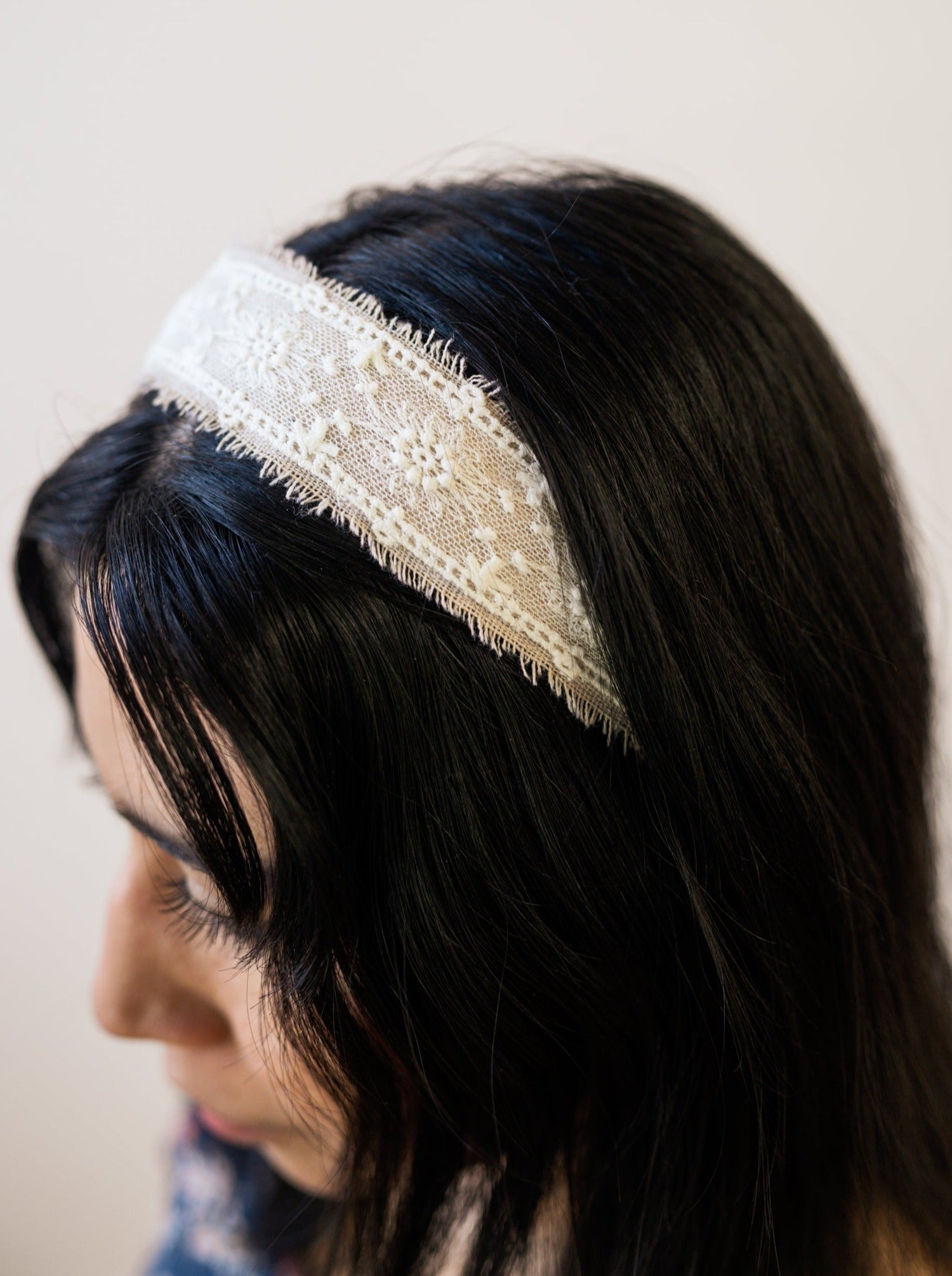 Clara Lace And Linen Headband