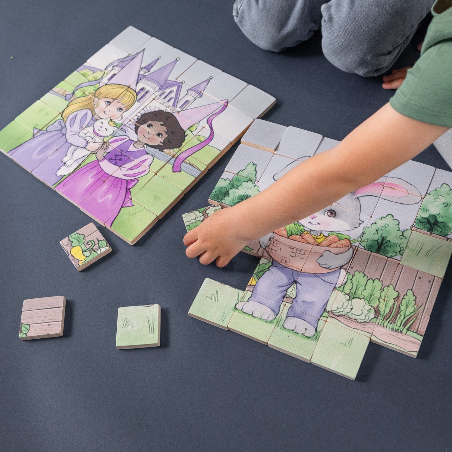 Magic Magnetic Wooden Puzzle With Cotton Bag - Princess Friends | Made In The Canada | Printed With Non-toxic Ink In The Usa 🇺🇸
