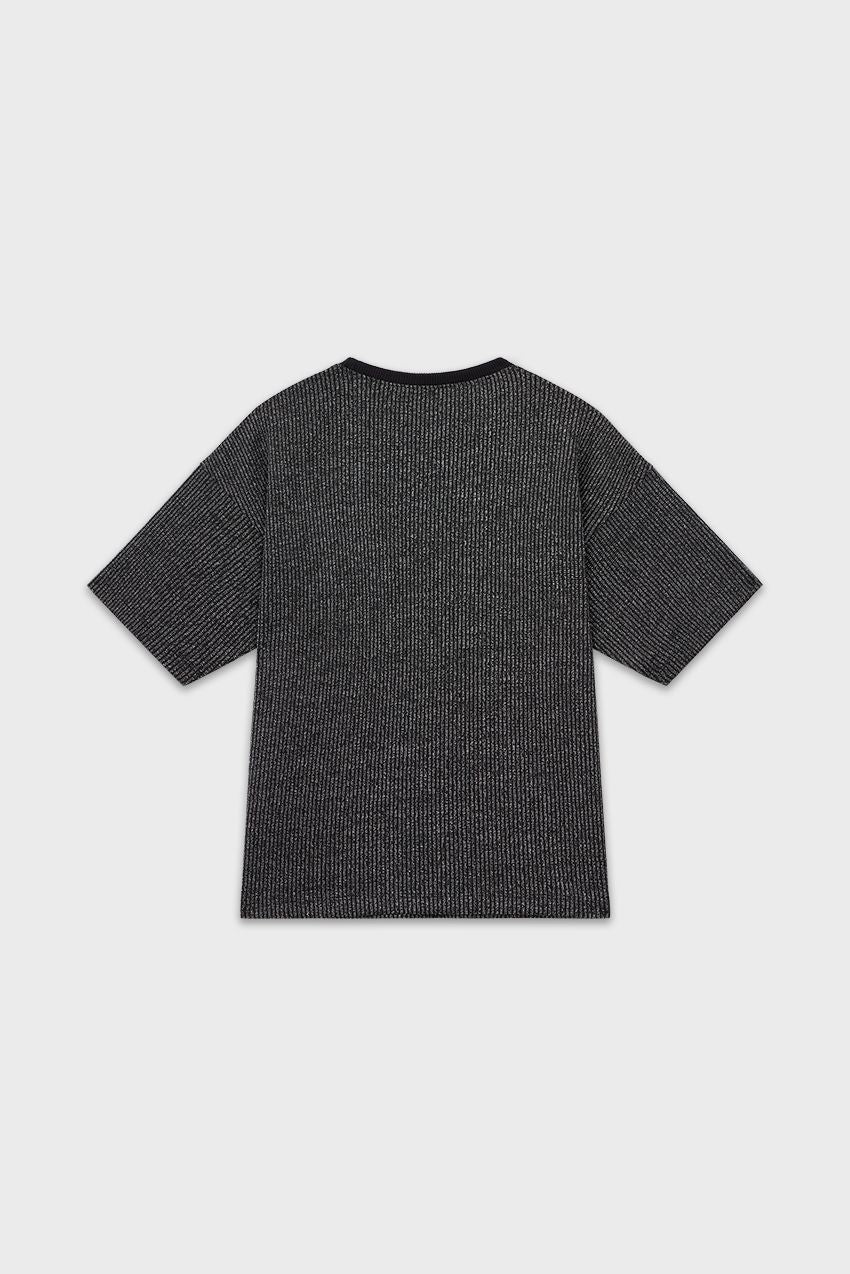 Cropped Glitter Ribbed T-shirt