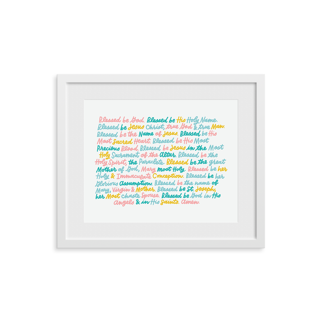 Divine Praises Prayer Print