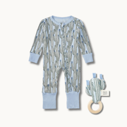 Convertible Coverall & Teething Rattle Set - Blooming Saguaro
