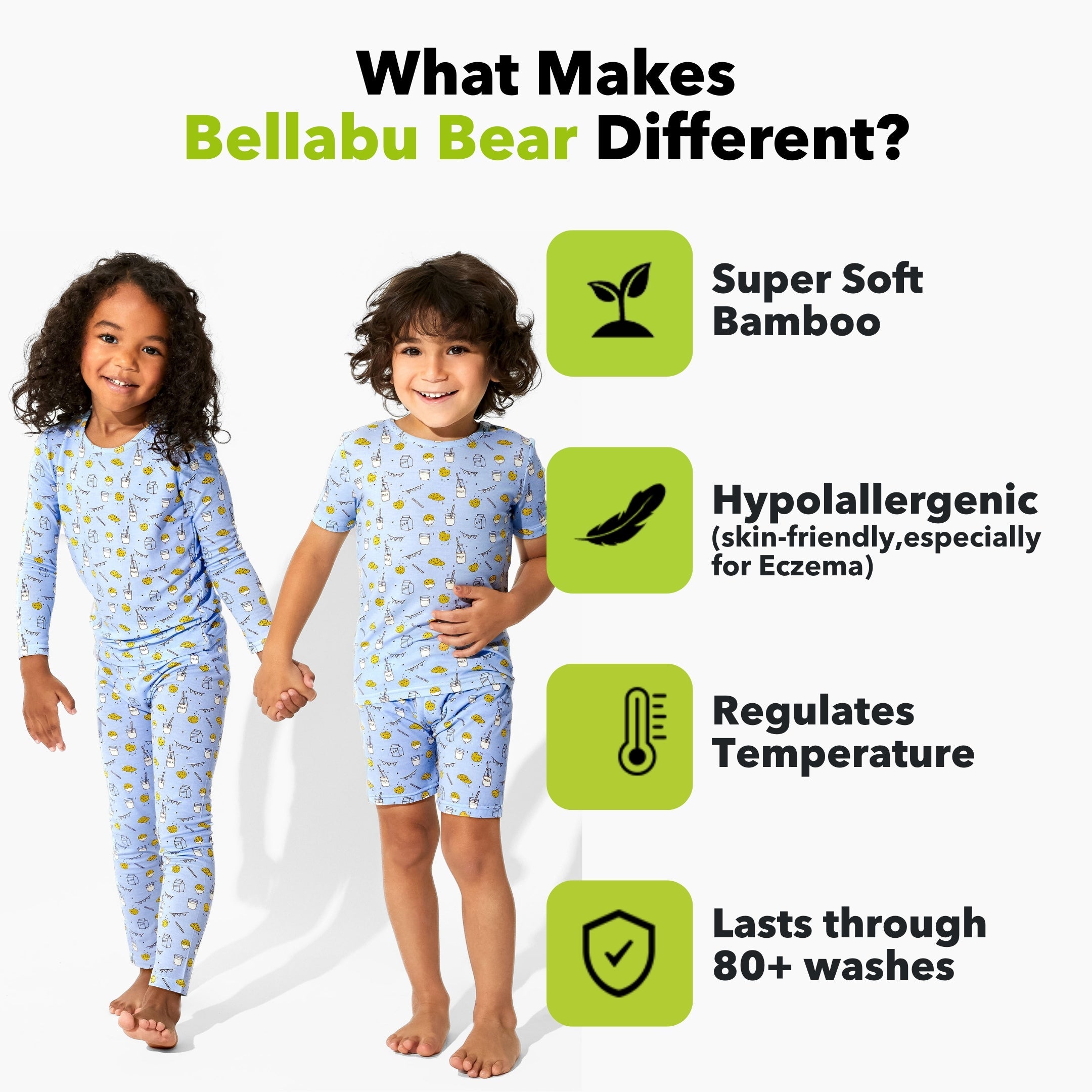 Milk And Cookies Blue Bamboo Convertible Footie