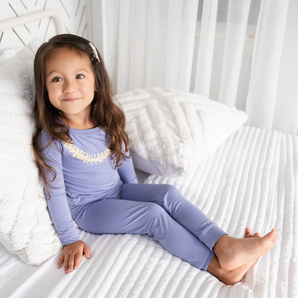 Lei Pua Kenikeni Long Bamboo Pajamas