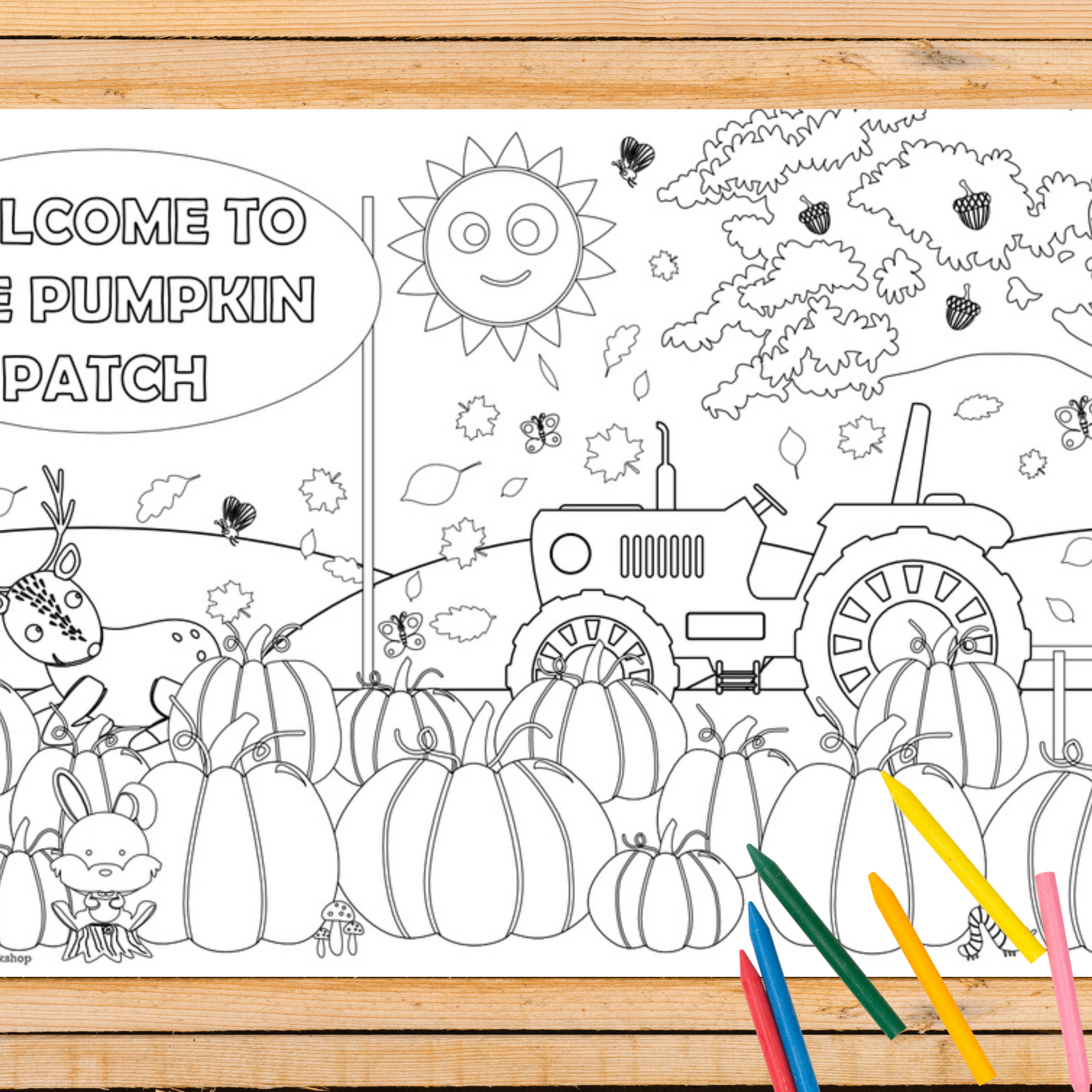Pumpkin Patch Coloring Tablecloth