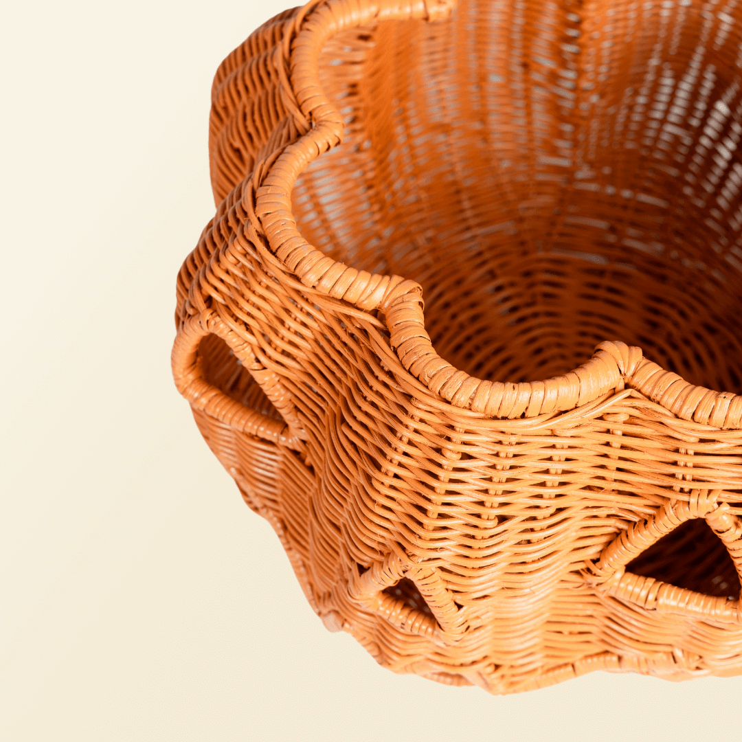 Pumpkin Face Rattan Basket