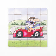 Magic Magnetic Wooden Puzzle With Cotton Bag - Puppy Racer | Made In The Canada | Printed With Non-toxic Ink In The Usa 🇺🇸