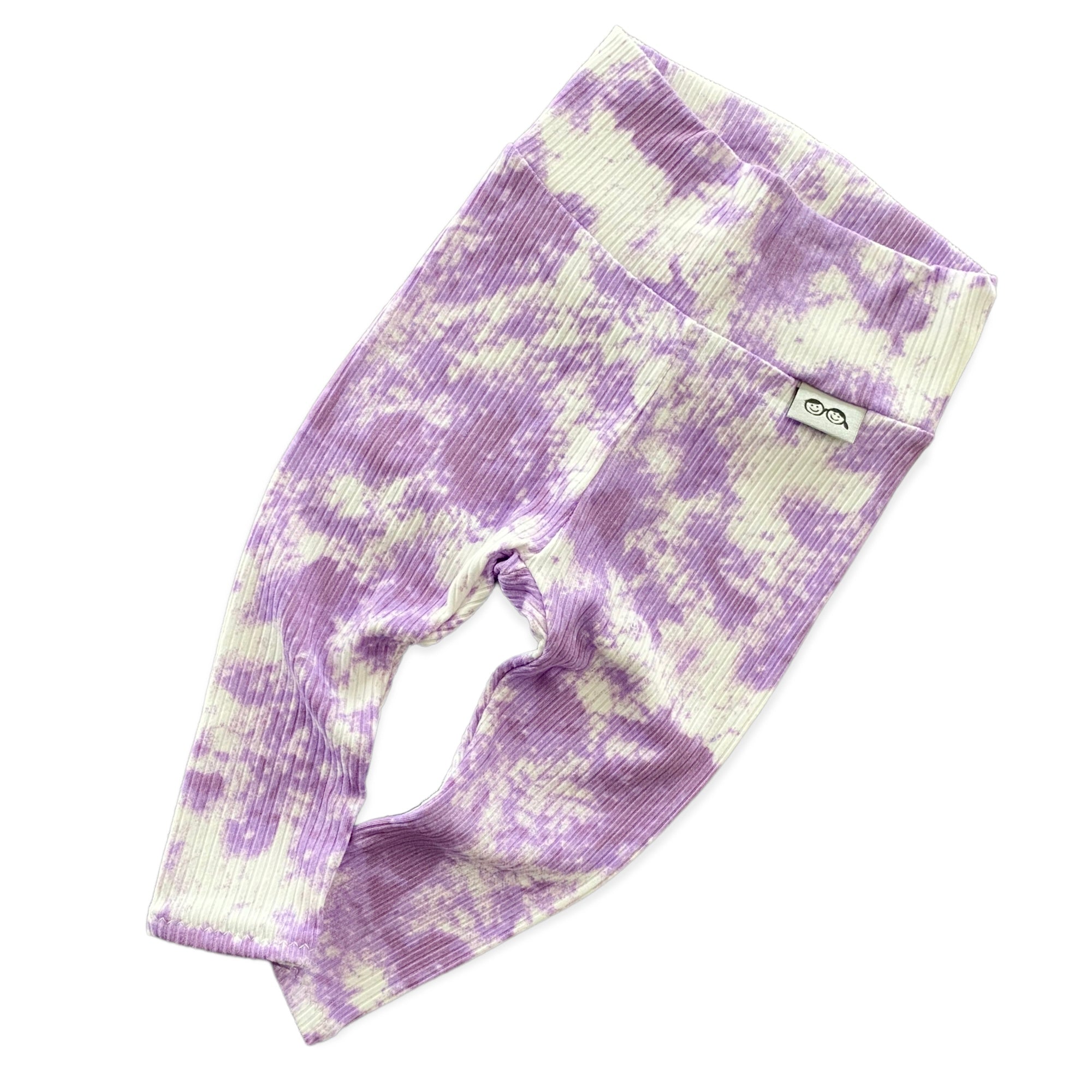 Purple Tie Dye Ribbed Lounge Set