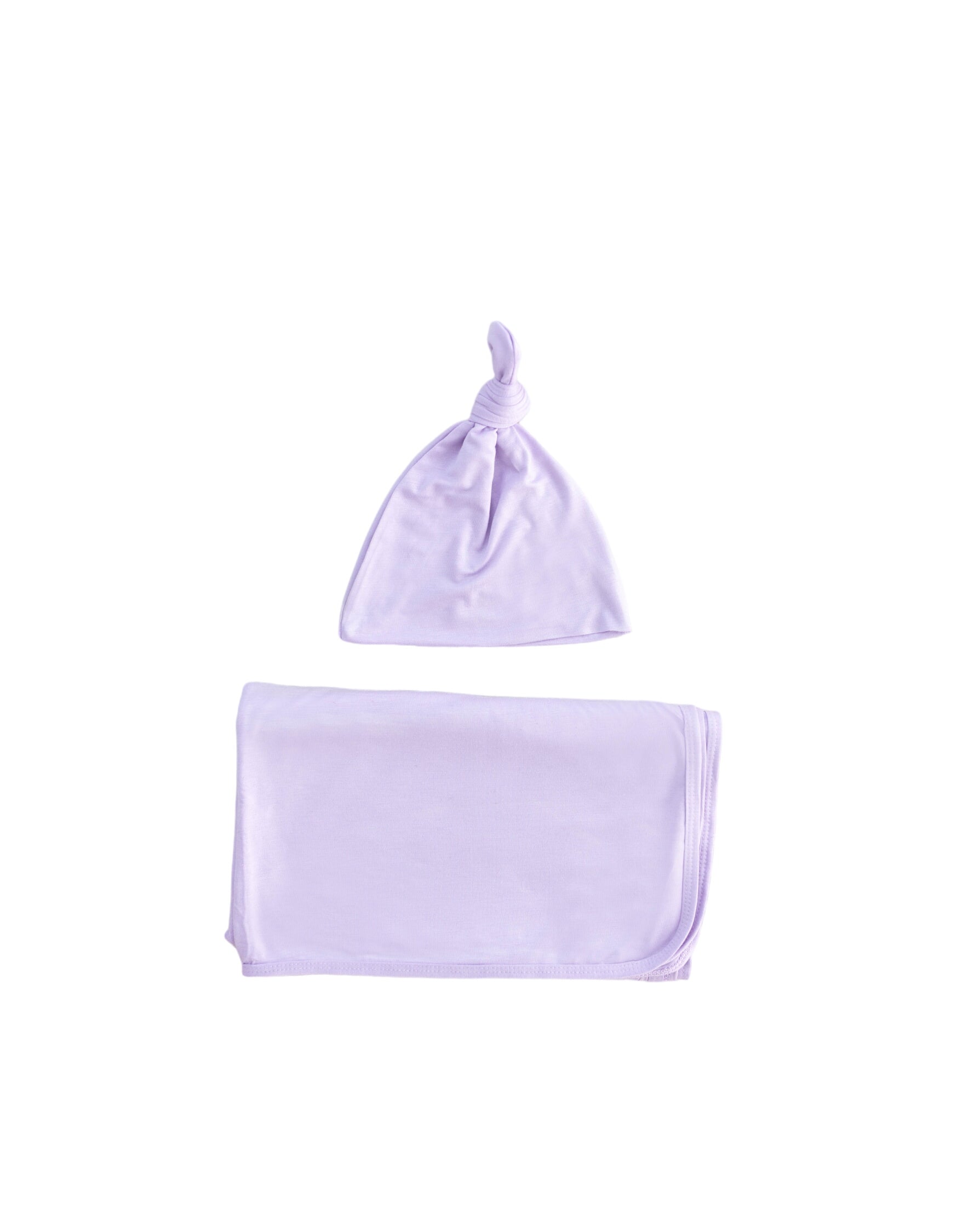 Swaddle Blanket, Hat And Headband Set - Purple