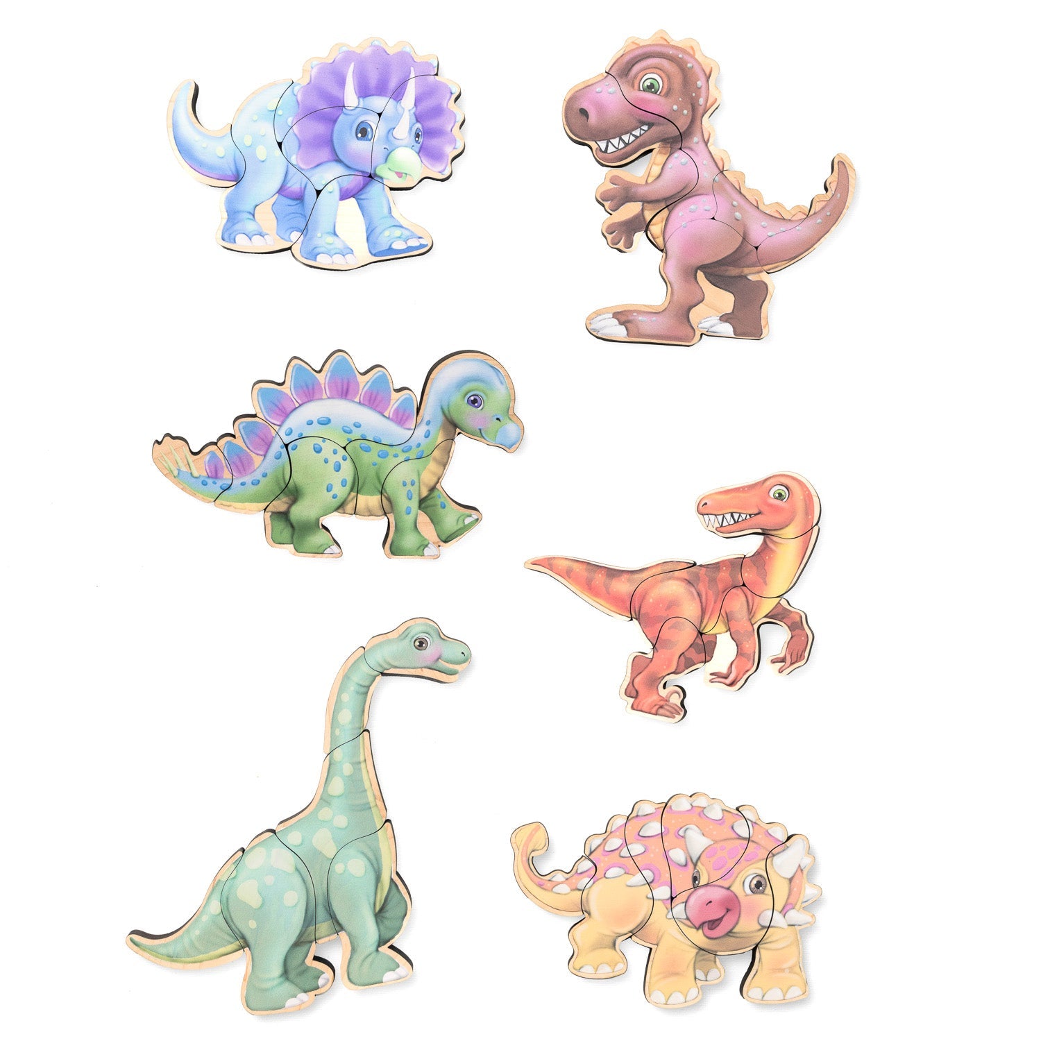 Dinosaur Magnetic Wooden Puzzle Set With Cotton Bag | Made In The Usa 🇺🇸