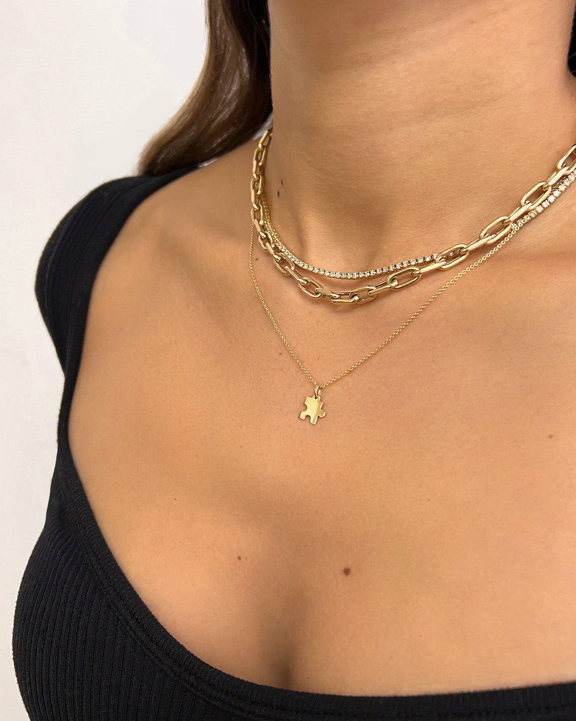 14k Gold Puzzle Piece Necklace