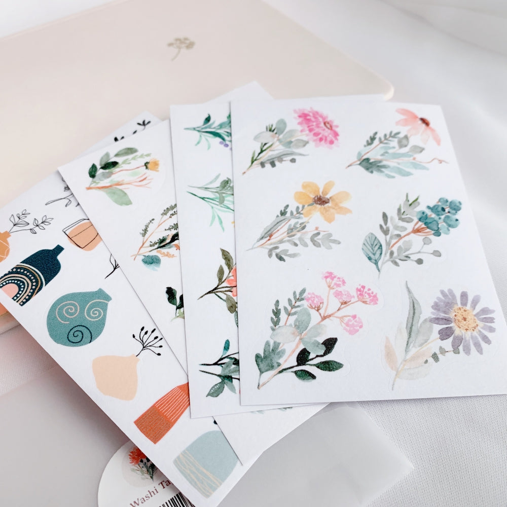 Floral Charm Washi Paper Sticker Set by The Washi Tape Shop