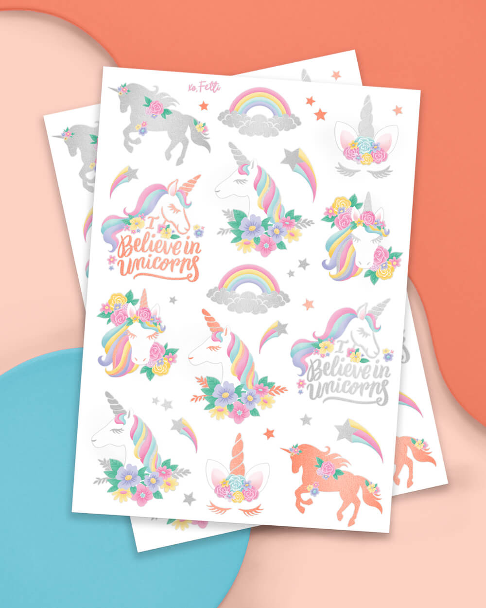 Unicorn 🦄 Tats - 52 Foil Temporary Tattoos