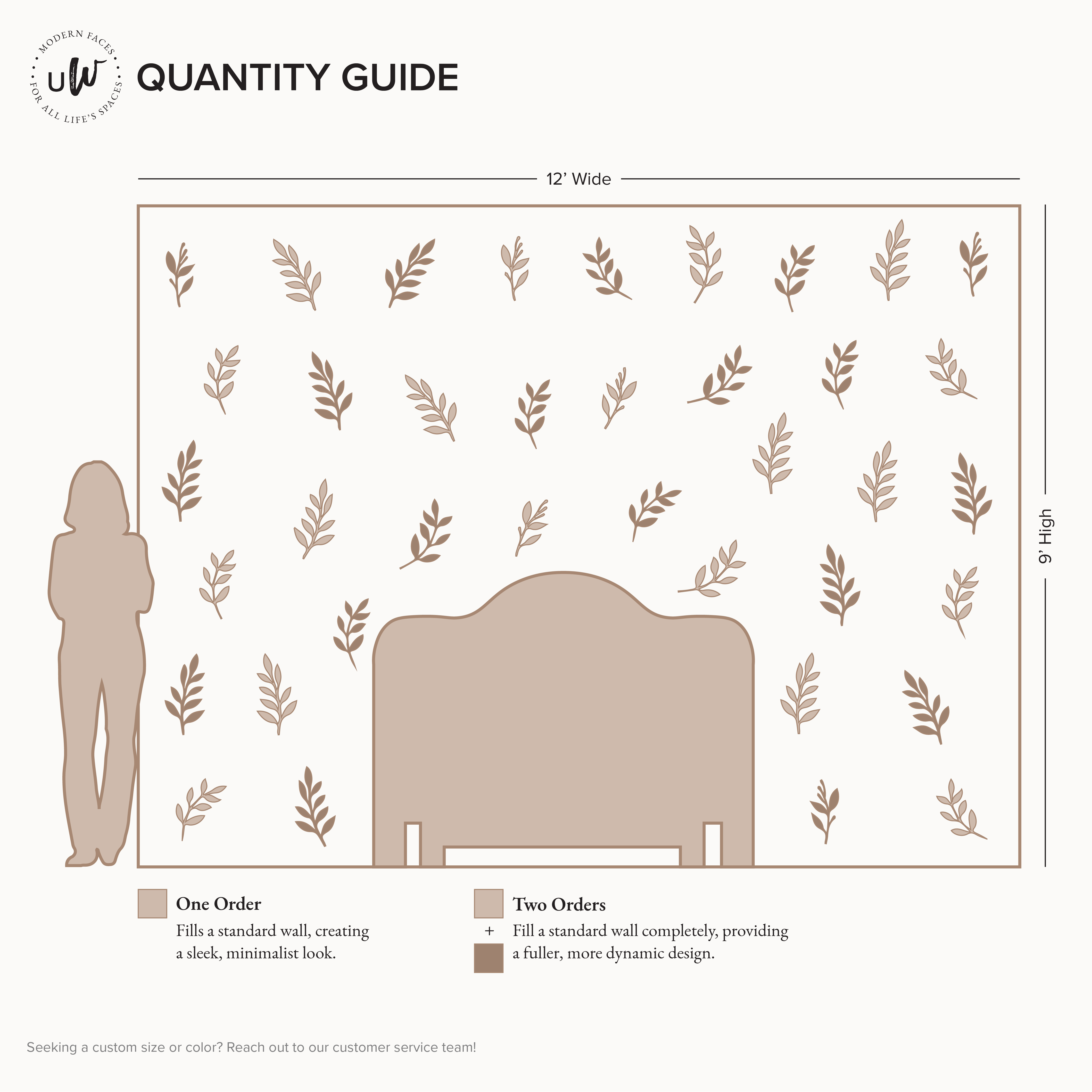 Inked Leaves Wall Decals