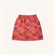 Quilted Skirt In Red Floral