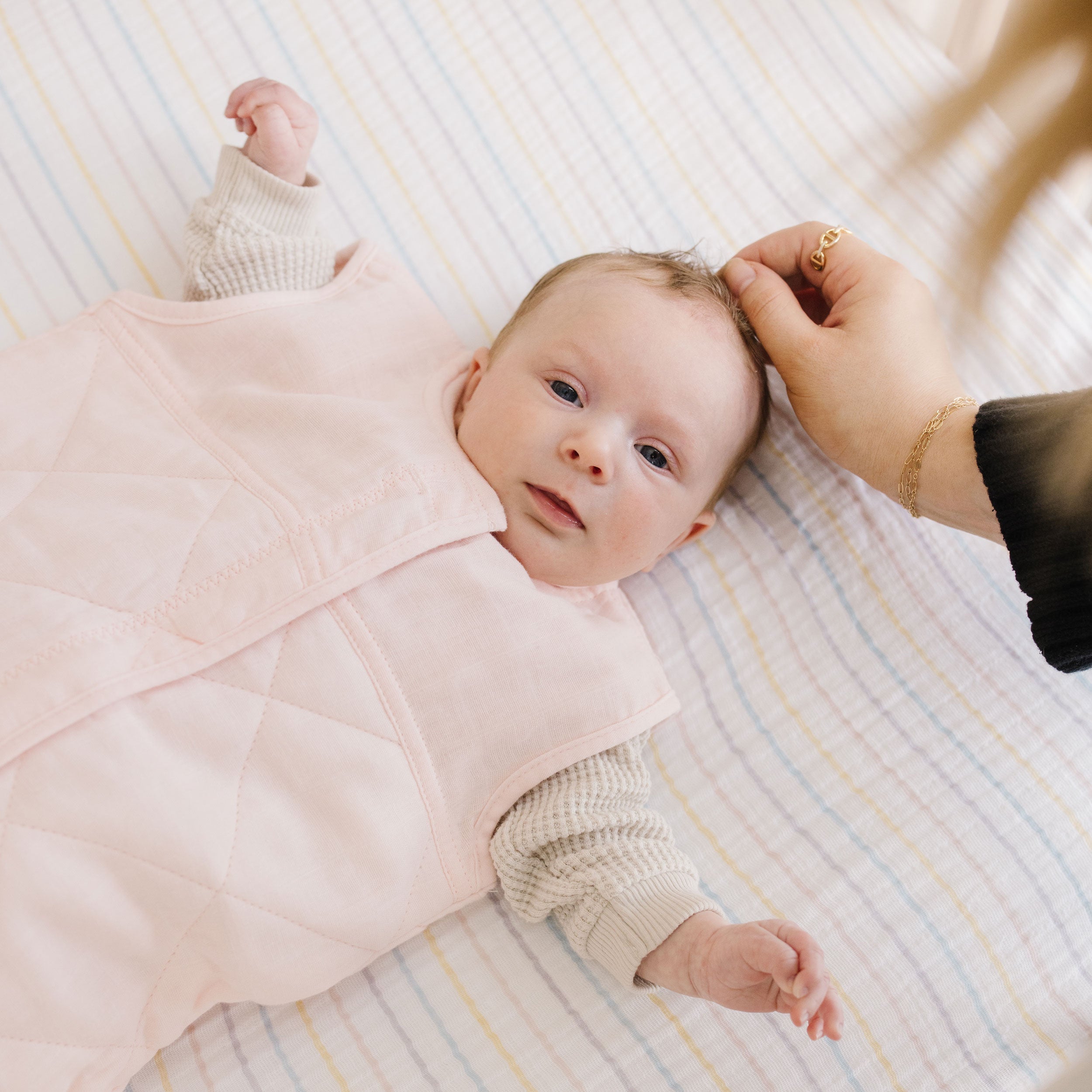 Cotton Muslin Quilted Sleep Bag - Light Pink
