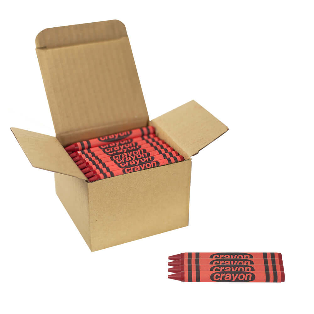 80-pack Red Crayons Bulk – Standard Size, Non-toxic, Classroom & Party Supply