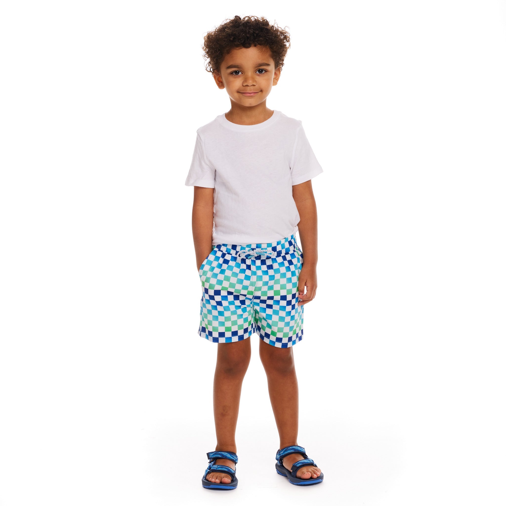 Comfort Stretch Lined Boardshort | Ombre Checker (4- 7 Years)