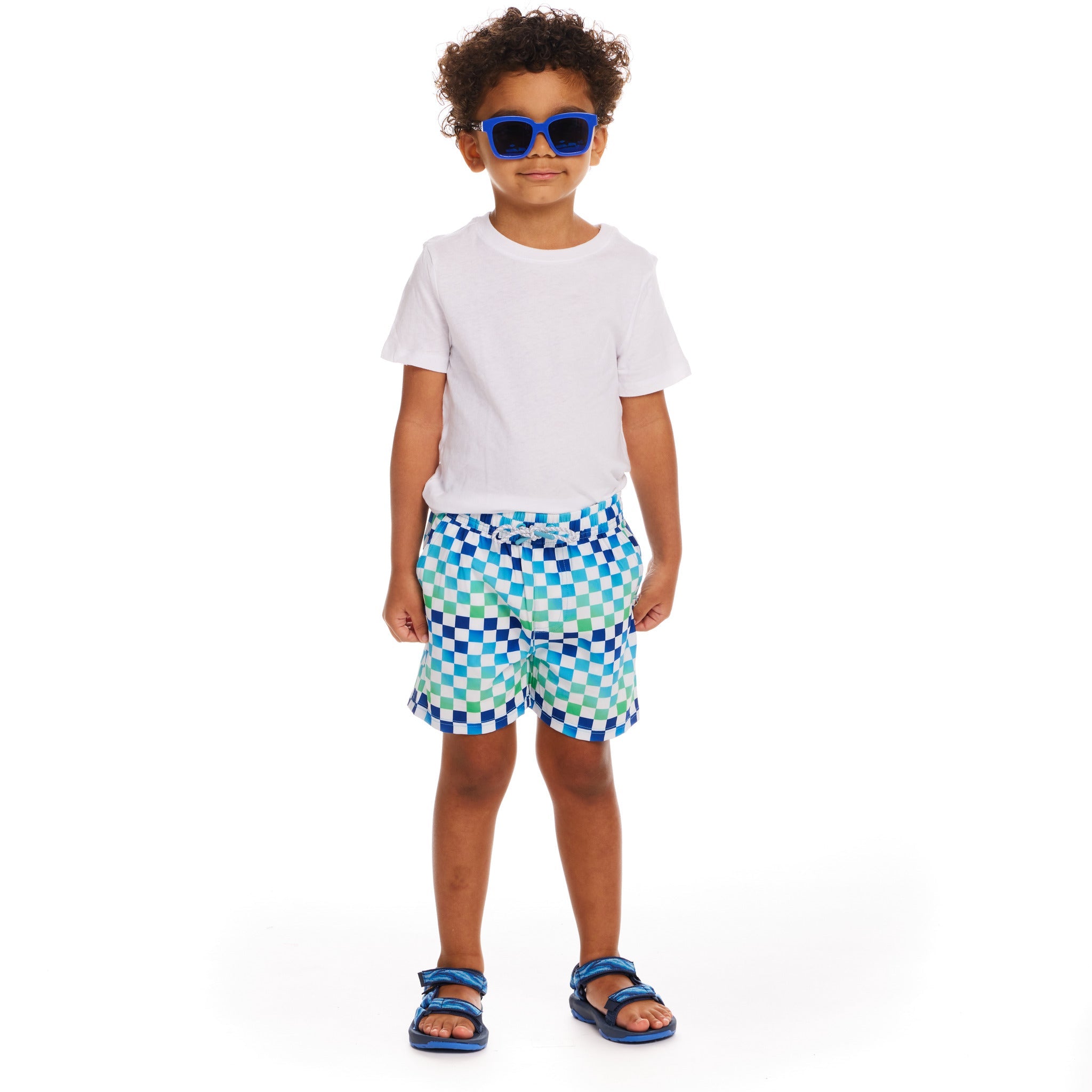 Comfort Stretch Lined Boardshort | Ombre Checker (4- 7 Years)