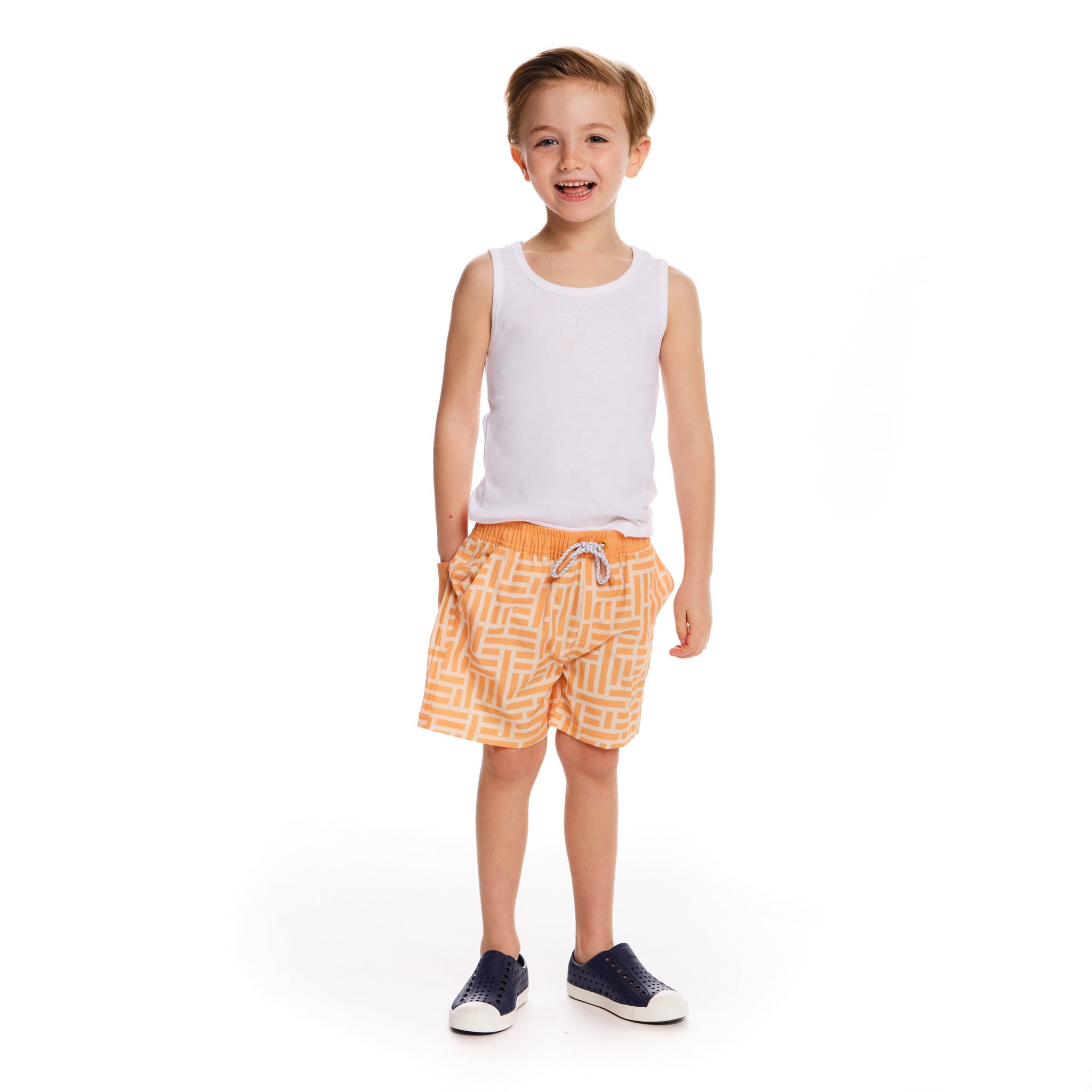 Comfort Stretch Lined Boardshort | Geometric Print (4-12 Years)