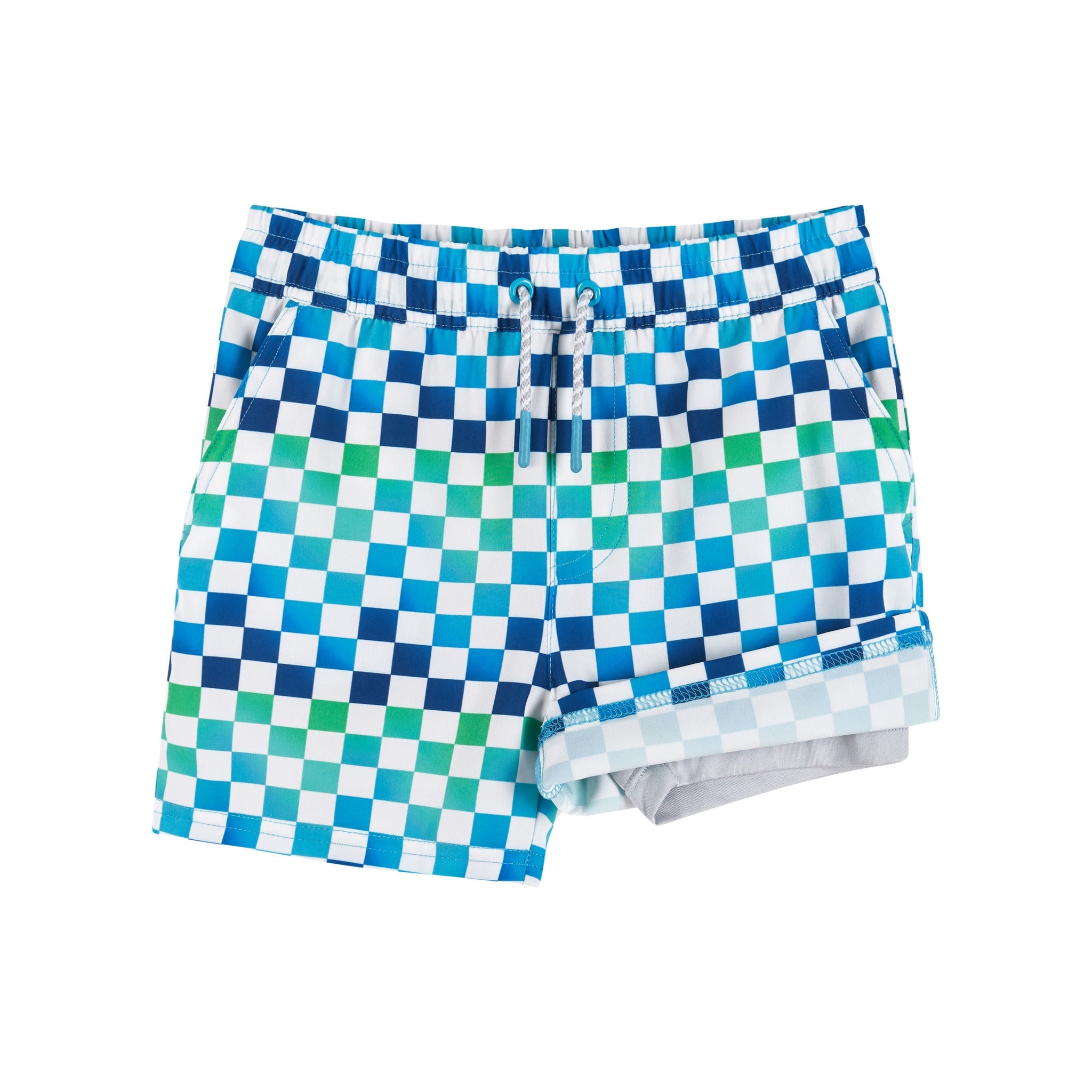 Comfort Stretch Lined Boardshort | Ombre Checker (4- 7 Years)