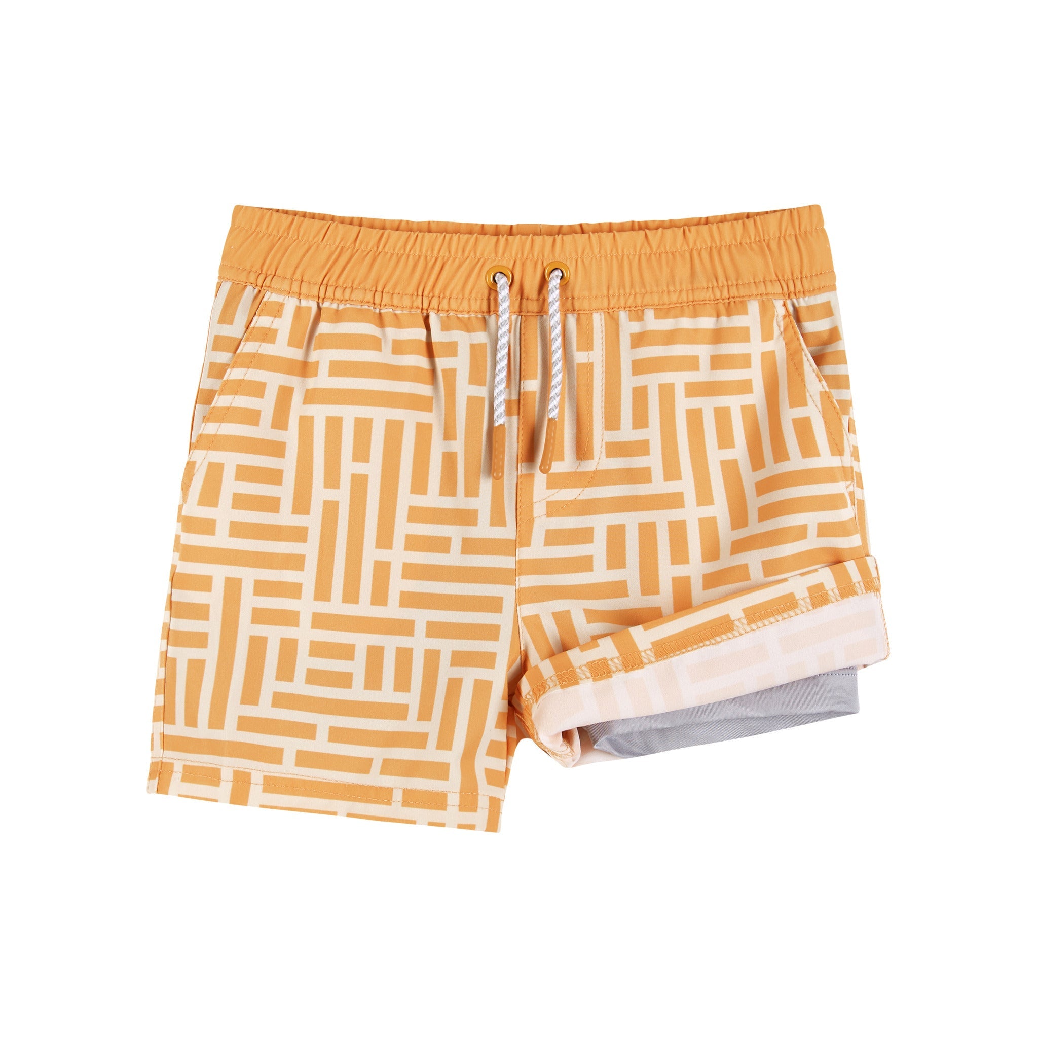 Comfort Stretch Lined Boardshort | Geometric Print (4-12 Years)