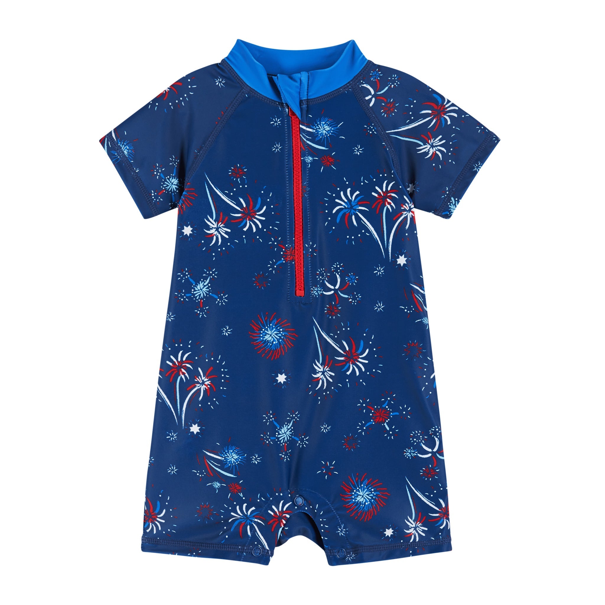 Infant Swim Romper And Hat | Firework Print