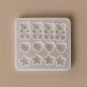 Resin Craft Sugared Texture Gummy Bears Hearts And Stars Clear Silicone Mold