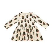 Girls Drop Waist Long Sleeve Terry Dress | Cream