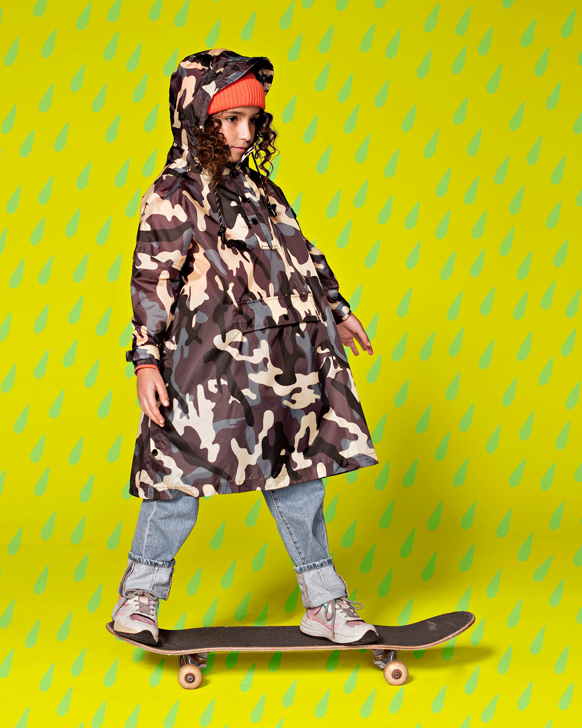 Kids Rain Poncho Jungle Camo