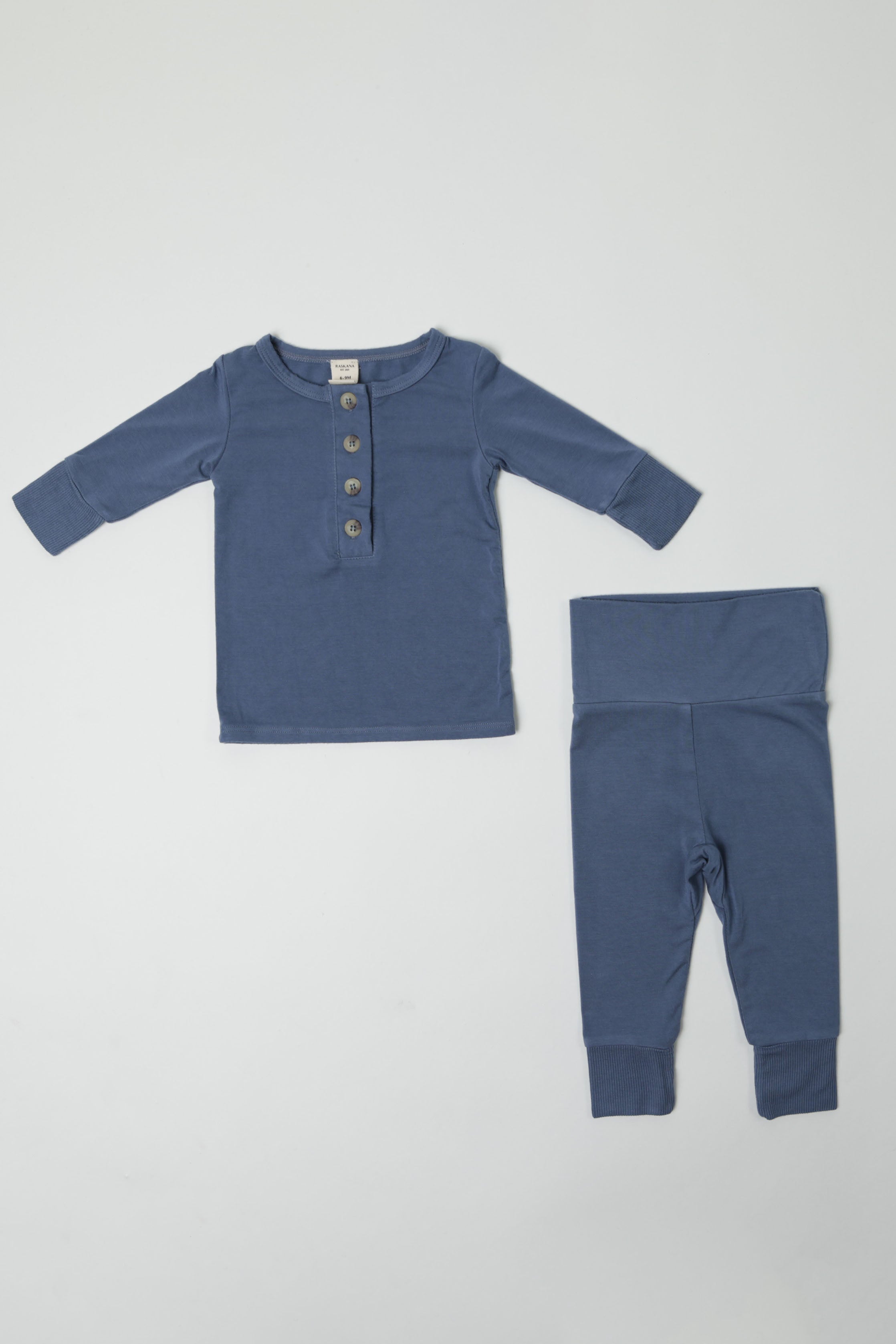 Arthur || Baby Long Sleeve Henley Top And Bottom Set