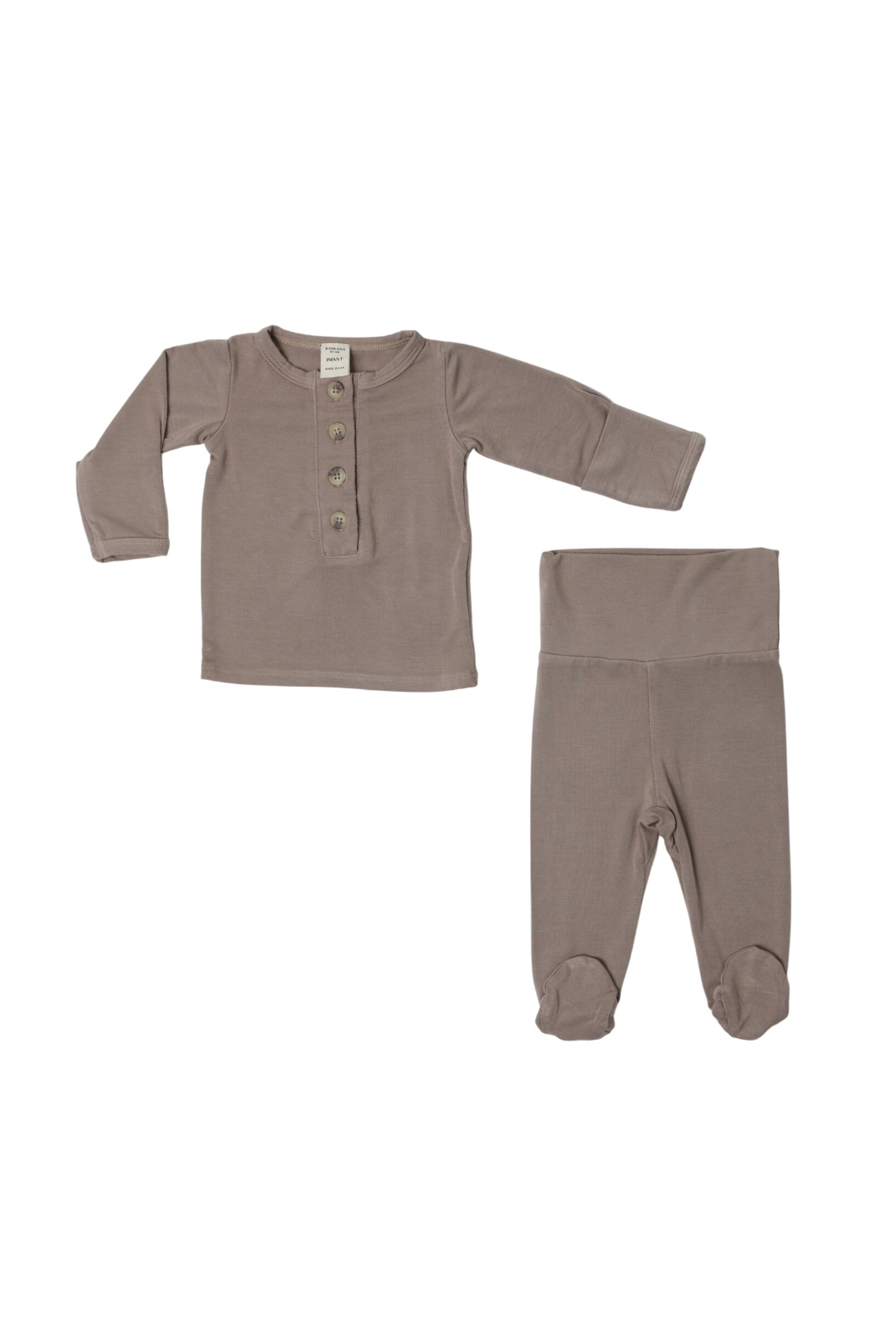 Arthur || Infant Long Sleeve Henley Top And Bottom Set
