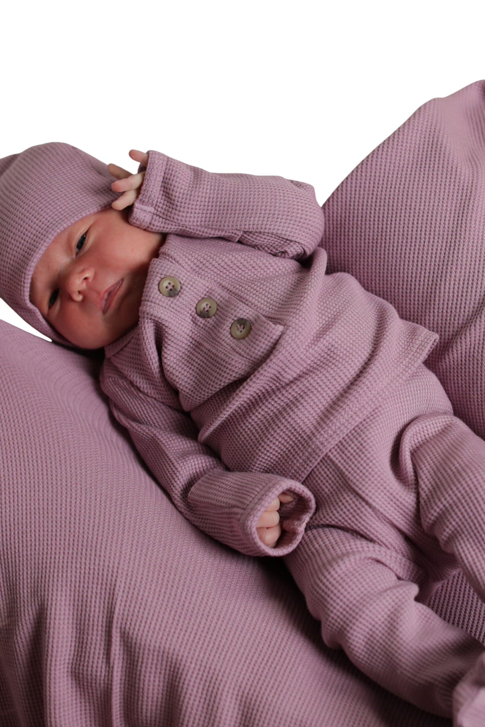 Beatrice || Thermal Infant Long Sleeve Henley Top And Bottom Set