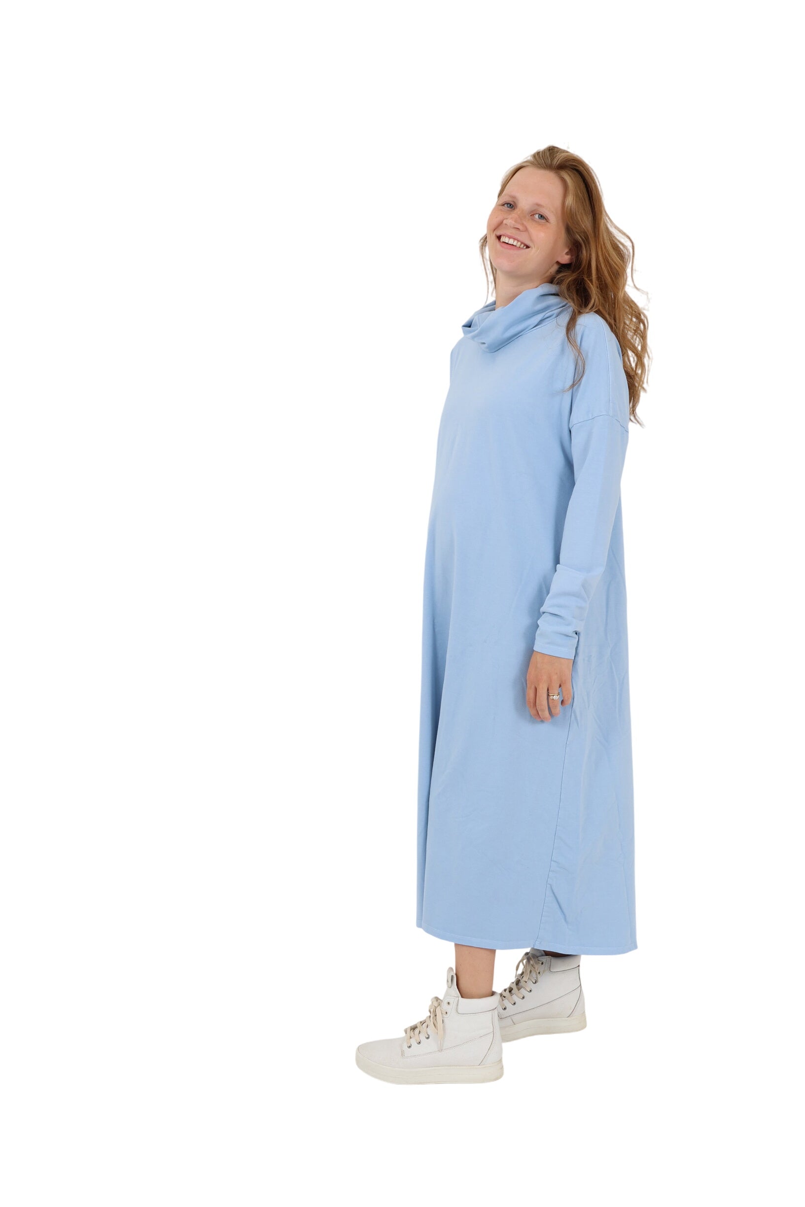 Meredith || Cowl Neck Long Sleeve Maternity Midi Dress