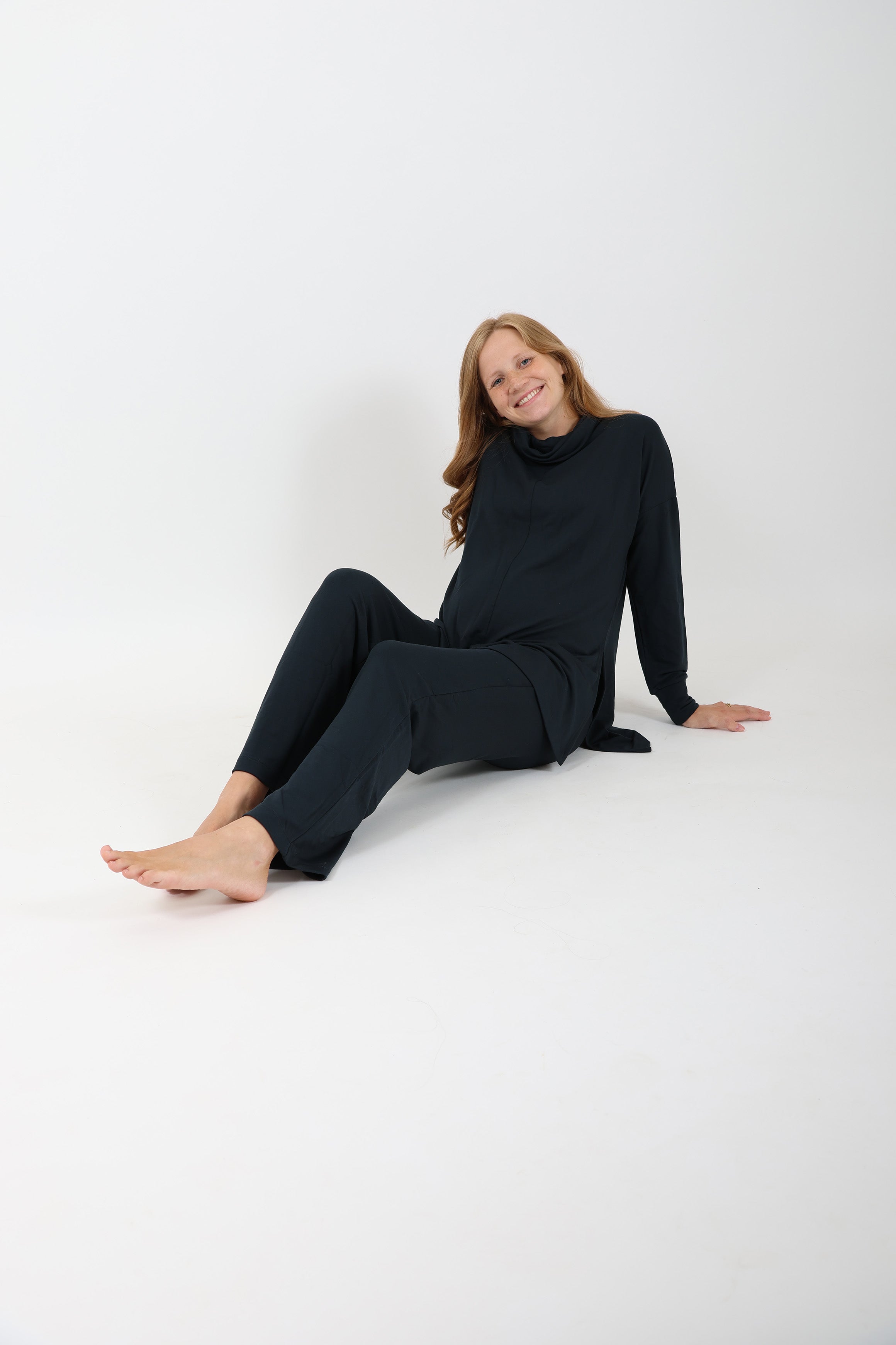 Ruby || Modal Spandex Maternity Loungewear Long Sleeve Cowl Top