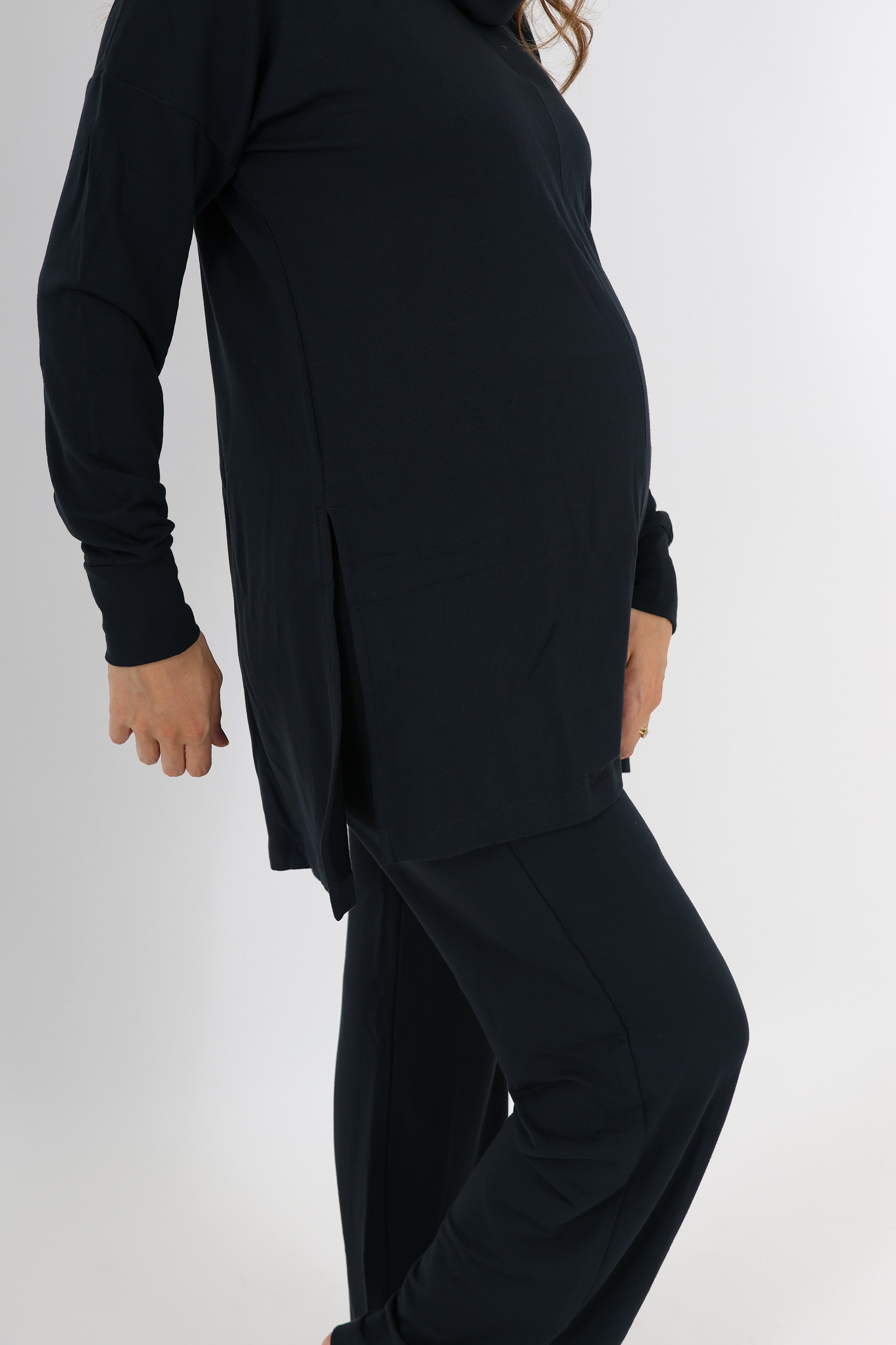 Ruby || Modal Spandex Maternity Loungewear Long Sleeve Cowl Top