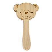 Solid Maple Wood Baby Rattle – Natural Wooden Bear Rattle | Made In The Usa 🇺🇸