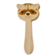 Solid Maple Wood Baby Rattle – Natural Wooden Raccoon Rattle | Made In The Usa 🇺🇸