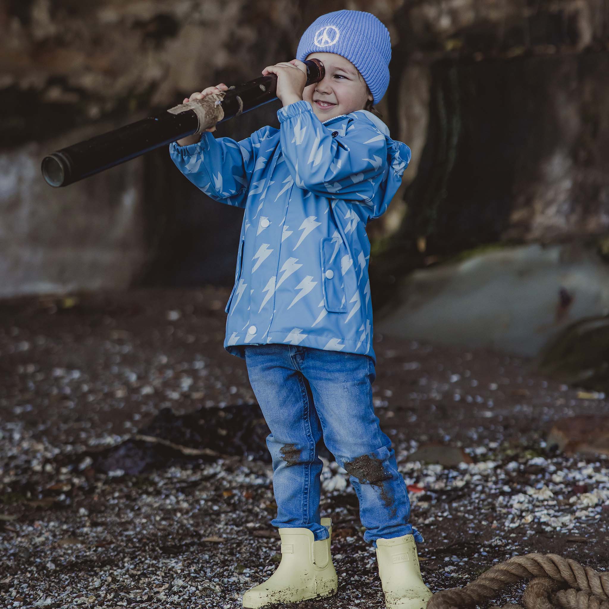 Lightning Bolt Recycled Waterproof Raincoat