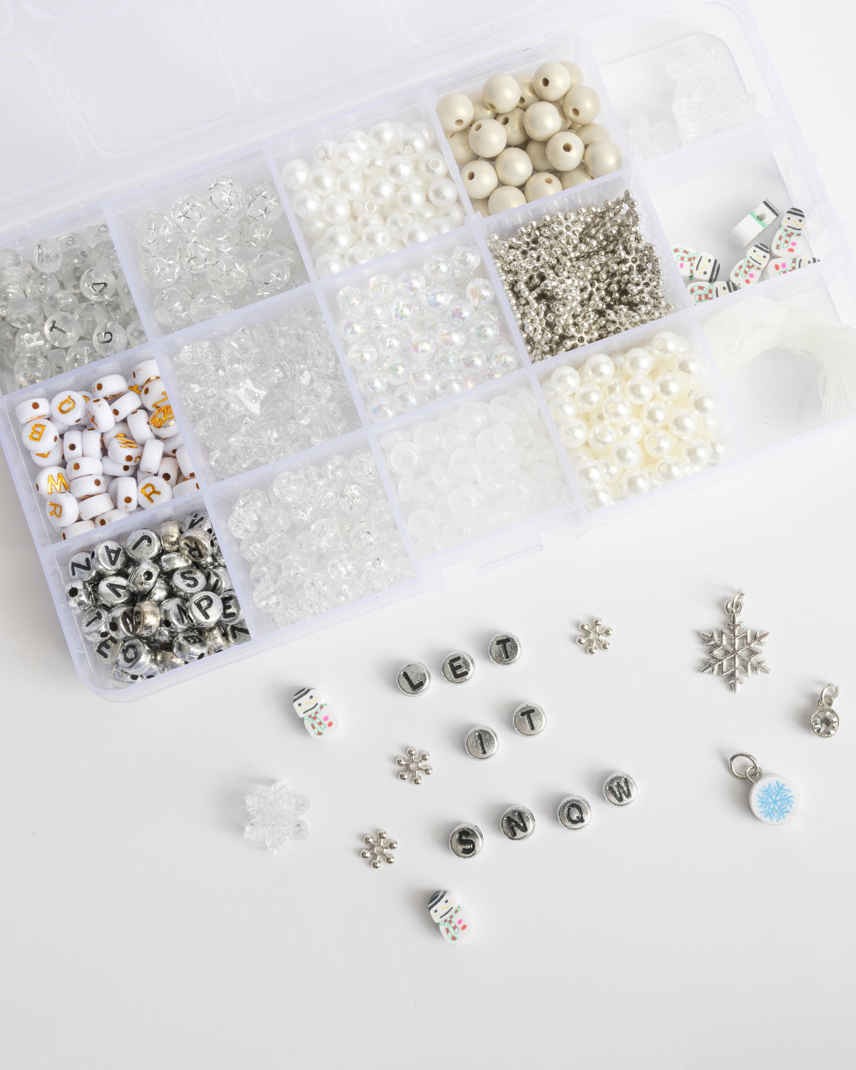 Winter White Letter Bead Diy Box Kit