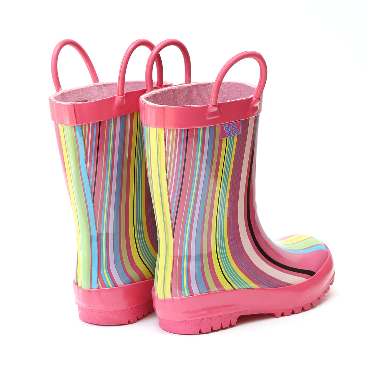 Pink Stripe Rain Boot