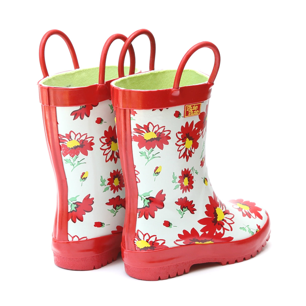Red Flower Rain Boot