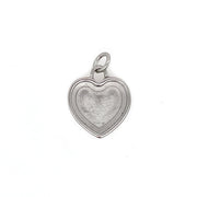 Silver Heart Deep Closed Bezel Charm